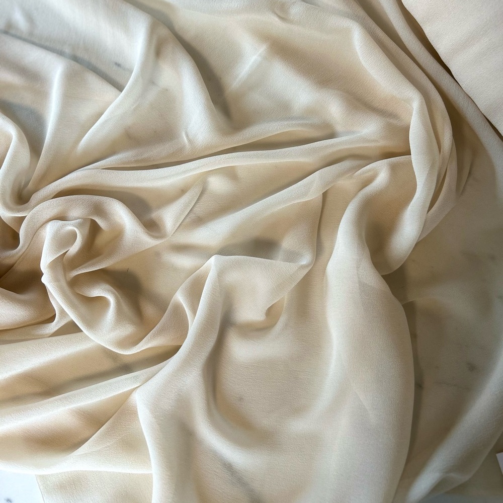 2.47 yds - GENUINE SILK_ Chiffon_Antique